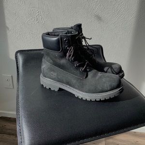 Black genuine leather Timberlands